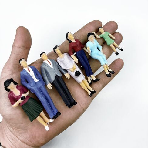 14 Pcs 1/25 Scale Miniature Figures,Mini Figures,Dollhouse People, Mini People for Diorama Project, Landscape Projects, Miniature Dollhouse, Train Layout,House scences, School Project in Saudi Arabia