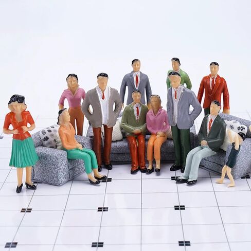 14 Pcs 1/25 Scale Miniature Figures,Mini Figures,Dollhouse People, Mini People for Diorama Project, Landscape Projects, Miniature Dollhouse, Train Layout,House scences, School Project in Saudi Arabia
