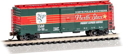 Bachmann Trains - AAR 40' Steel Box CAR - Christmas - NP&S® North Star Present Express SVC - N Scale in Saudi Arabia