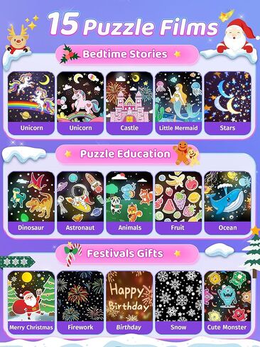 ألعاب فروزن، 15 موسيقى + 16 فيلمًا + 315 لون ضوء ليلي للأطفال، 360 درجة + جهاز تحكم عن بعد + جهاز عرض نجمي لاسلكي للأطفال، ألعاب الأميرة لديكور غرفة الفتيات، هدايا عيد الميلاد هدايا فروزن in Kuwait