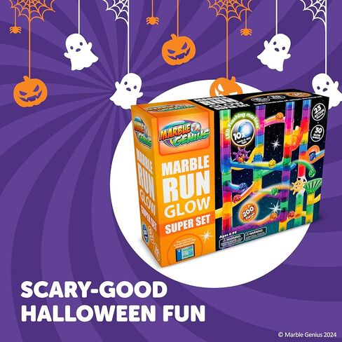 الرخام العبقري يتوهج في الرخام الداكن لتشغيل الرخام - 50 قطعة، متعددة الألوان، متوسطة، للأعمار من 4 سنوات فما فوق - كرات LED مضيئة لمسار السباق واللعب الملون in Kuwait