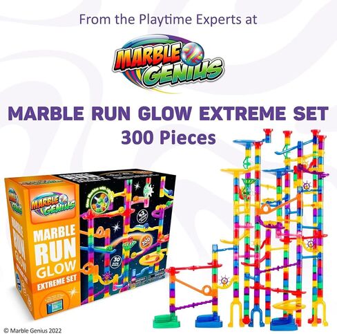 Marble Genius Glow in The Dark Marbles for Marble Run - 50 Pieces, Multicolor, Medium, Ages 4 & Up - Light-Up LED Orbs for Race Track & Colorful Play in Saudi Arabia