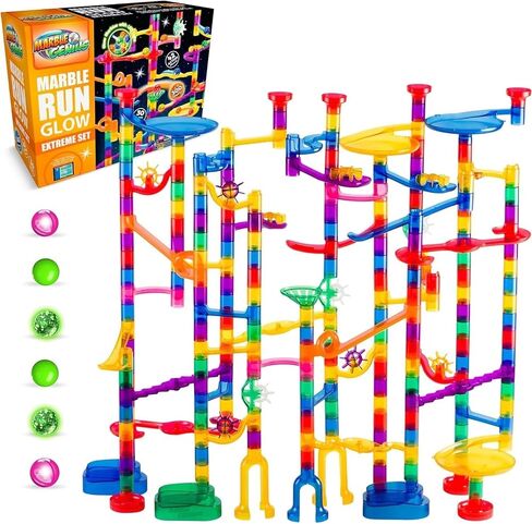 Marble Genius Glow in The Dark Marbles for Marble Run - 50 Pieces, Multicolor, Medium, Ages 4 & Up - Light-Up LED Orbs for Race Track & Colorful Play in Saudi Arabia