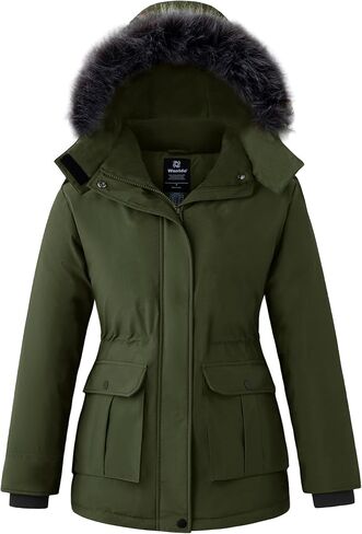 Wantdo Wind Winter Winter Coats دافئ سترة باركا باركا الدافئة مع غطاء محرك السيارة in Saudi Arabia