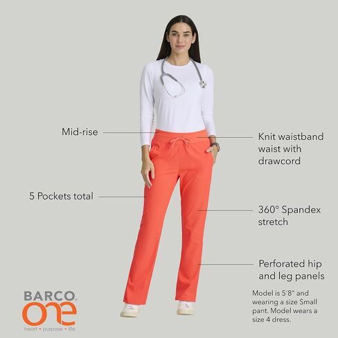 BARCO One Uplift Scrub Pant for Women - Knit Waistband Medical Pant, Eco-Friendly Fabric, 4-Way Stretch Women's Scrub Pant in Saudi Arabia