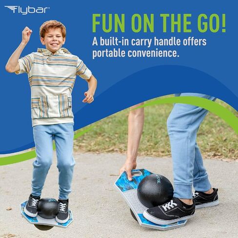 Flybar Pogo Trick Ball for Kids – Balance Bounce Board with Anti-Slip Deck – Pump Included - Indoor & Outdoor Toys for Boys and Girls Fun Way to Reduce Screen Time Supports up to 160 lbs – Ages 6+ in Saudi Arabia