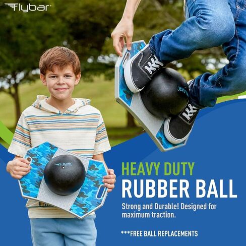 Flybar Pogo Trick Ball for Kids – Balance Bounce Board with Anti-Slip Deck – Pump Included - Indoor & Outdoor Toys for Boys and Girls Fun Way to Reduce Screen Time Supports up to 160 lbs – Ages 6+ in Saudi Arabia
