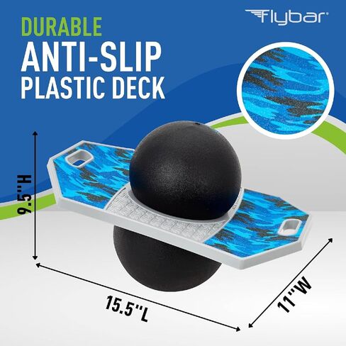 Flybar Pogo Trick Ball for Kids – Balance Bounce Board with Anti-Slip Deck – Pump Included - Indoor & Outdoor Toys for Boys and Girls Fun Way to Reduce Screen Time Supports up to 160 lbs – Ages 6+ in Saudi Arabia