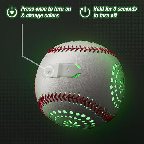 لعبة بيسبول مضيئة مع مصباح LED قابل لإعادة الشحن، 9 أوضاع إضاءة تتوهج في البيسبول الداكن، كرات بيسبول جلدية ذات حجم رسمي للنهار والليل في الأماكن المغلقة والخارجية، لعبة رياضية للأولاد من سن 8 إلى 12 عامًا in Kuwait