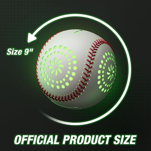 لعبة بيسبول مضيئة مع مصباح LED قابل لإعادة الشحن، 9 أوضاع إضاءة تتوهج في البيسبول الداكن، كرات بيسبول جلدية ذات حجم رسمي للنهار والليل في الأماكن المغلقة والخارجية، لعبة رياضية للأولاد من سن 8 إلى 12 عامًا in Kuwait