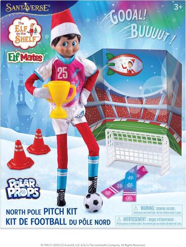 The Elf on the Shelf Polar Props North Pole Pitch Kit - 11-in-1 Elf Props and Accessories for Easy Sporty Soccer Elf Scenes - Scout Elf Not Included in Saudi Arabia