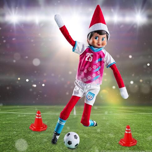 The Elf on the Shelf Polar Props North Pole Pitch Kit - 11-in-1 Elf Props and Accessories for Easy Sporty Soccer Elf Scenes - Scout Elf Not Included in Saudi Arabia
