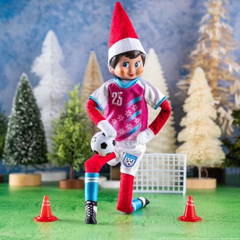 The Elf on the Shelf Polar Props North Pole Pitch Kit - 11-in-1 Elf Props and Accessories for Easy Sporty Soccer Elf Scenes - Scout Elf Not Included in Saudi Arabia