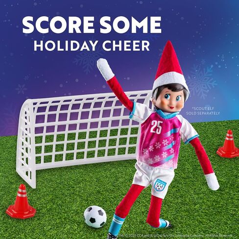 The Elf on the Shelf Polar Props North Pole Pitch Kit - 11-in-1 Elf Props and Accessories for Easy Sporty Soccer Elf Scenes - Scout Elf Not Included in Saudi Arabia