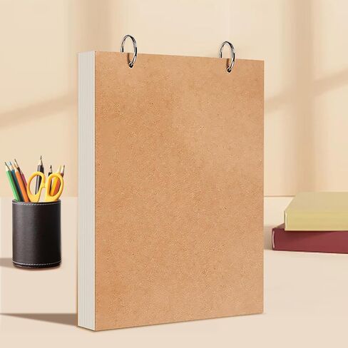 Blank Notebook, Thicken Hardcover Sketchbook Unlined Notebook, 100 Sheets, 100gsm Paper, 5.6 x 8.2in, Journal for Drawing, Art, Travelers Gifts and Office Supplies, A5 Kraft Cover in Saudi Arabia