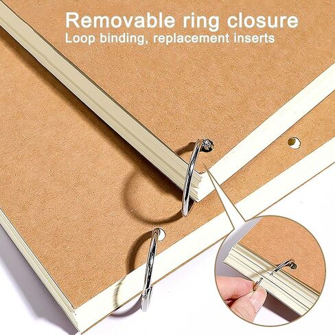 Blank Notebook, Thicken Hardcover Sketchbook Unlined Notebook, 100 Sheets, 100gsm Paper, 5.6 x 8.2in, Journal for Drawing, Art, Travelers Gifts and Office Supplies, A5 Kraft Cover in Saudi Arabia