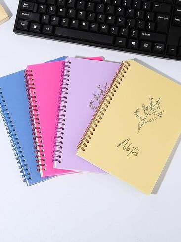 A5 Notebook 80 Sheets Coil Book Simple Student Diary Pp Hot Stamping Cover Yellow in Saudi Arabia