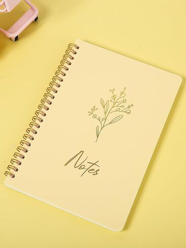 A5 Notebook 80 Sheets Coil Book Simple Student Diary Pp Hot Stamping Cover Yellow in Saudi Arabia