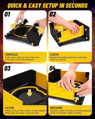 Foldable Portable X Stadium Arena with Carry Handle, Yellow Battle Stadium Compatible with X Gyro Tops & Launchers. Travel Toy Gift for Kids Ages 6+ in Saudi Arabia