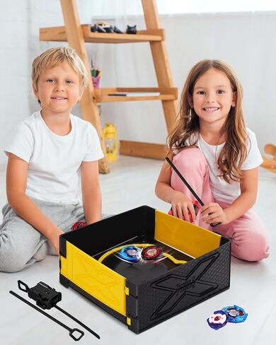 Foldable Portable X Stadium Arena with Carry Handle, Yellow Battle Stadium Compatible with X Gyro Tops & Launchers. Travel Toy Gift for Kids Ages 6+ in Saudi Arabia