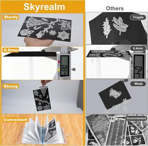 مجموعة تخزين الطوابع والقالب من Skyrealm مكونة من 40 قطعة (20 كيسًا + 20 ورقة مغناطيسية)، بالإضافة إلى 8 قوالب قطع لعيد الميلاد لصنع البطاقات وسجل القصاصات بنفسك in Kuwait