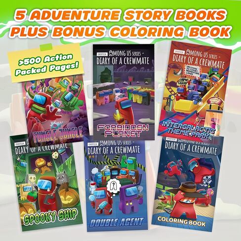 Among Us Inspired Boxed Set: 5 Epic Adventure Story Chapter Books (plus Bonus Coloring Book) for Kids Young Gaming Fans - Unofficial & Independent, Gift for Children Boys & Girls 8-12 years in Kuwait