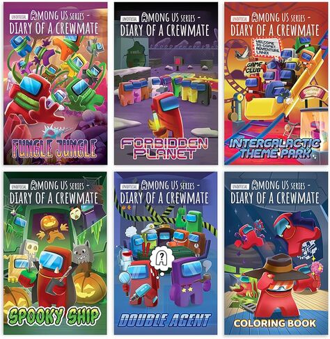 Among Us Inspired Boxed Set: 5 Epic Adventure Story Chapter Books (plus Bonus Coloring Book) for Kids Young Gaming Fans - Unofficial & Independent, Gift for Children Boys & Girls 8-12 years in Kuwait