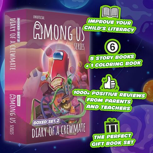 Among Us Inspired Boxed Set: 5 Epic Adventure Story Chapter Books (plus Bonus Coloring Book) for Kids Young Gaming Fans - Unofficial & Independent, Gift for Children Boys & Girls 8-12 years in Kuwait