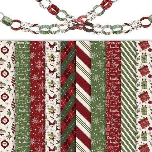 300Pcs Christmas Paper Chains Double-Sided Red Green Decorative Paper Links for Winter Xmas Party Favors DIY Crafts Supplies in Saudi Arabia