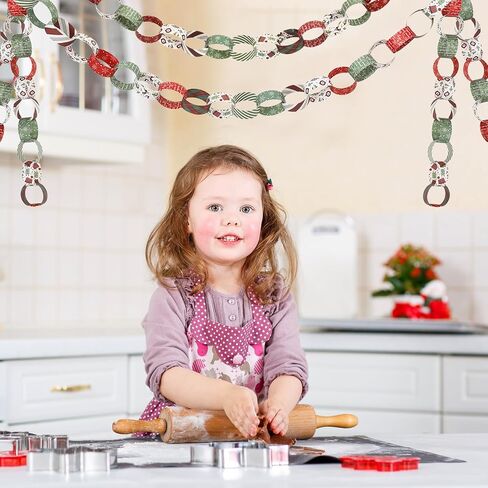 300Pcs Christmas Paper Chains Double-Sided Red Green Decorative Paper Links for Winter Xmas Party Favors DIY Crafts Supplies in Saudi Arabia