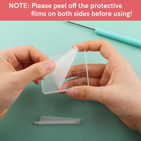 3 Pieces Acrylic Stamp Blocks Set Clear Stamping Blocks Tools for Kids with Grid and Grip Scrapbooking Craft Making, Decorative DIY Essential Stamping Tool(Lace Edge) in Saudi Arabia