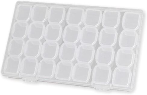 Bead Organizer Box with 28 Grids, Clear Jewelry Storage Containers - Transparent Earring & Ring Display Case, Plastic Craft Storage Container for Bracelet Making, DIY Nail, Jewelry and Earrings in Saudi Arabia