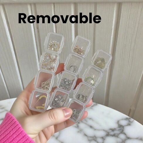 Bead Organizer Box with 28 Grids, Clear Jewelry Storage Containers - Transparent Earring & Ring Display Case, Plastic Craft Storage Container for Bracelet Making, DIY Nail, Jewelry and Earrings in Saudi Arabia