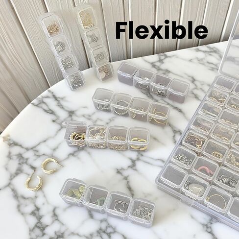 Bead Organizer Box with 28 Grids, Clear Jewelry Storage Containers - Transparent Earring & Ring Display Case, Plastic Craft Storage Container for Bracelet Making, DIY Nail, Jewelry and Earrings in Saudi Arabia