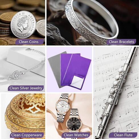 3 قطع قماش تلميع فضي، 10 × 12.5 بوصة، قطعة قماش تنظيف مجوهرات مزدوجة الجوانب، قطعة قماش تلميع كبيرة للذهب والفضة والماس والبلاتين والمجوهرات (قطعتان باللون الأرجواني وقطعة واحدة باللون الرمادي) in Kuwait