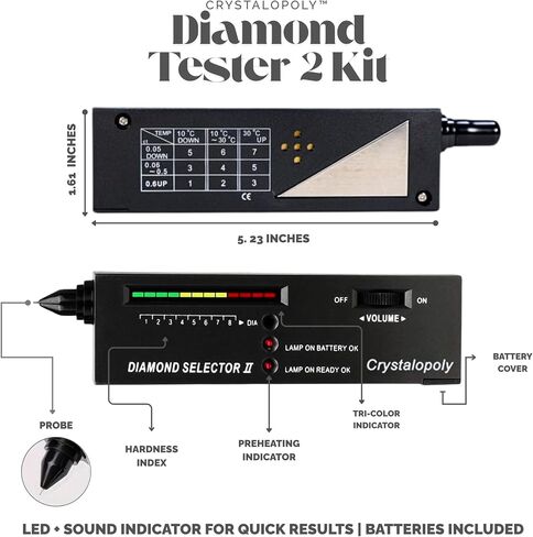 Diamond Tester 2 Kit – High Precision Jewelry Testing Device with Moissanite Sample, Portable Diamond Selector Tool for Jewelers, Collectors, Pawn Shops & Gemstone Verification in Saudi Arabia