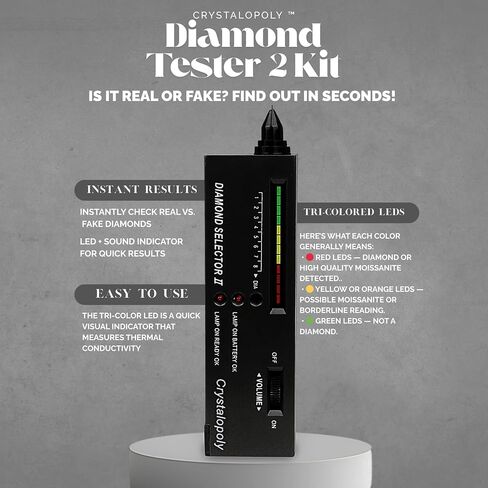 Diamond Tester 2 Kit – High Precision Jewelry Testing Device with Moissanite Sample, Portable Diamond Selector Tool for Jewelers, Collectors, Pawn Shops & Gemstone Verification in Saudi Arabia
