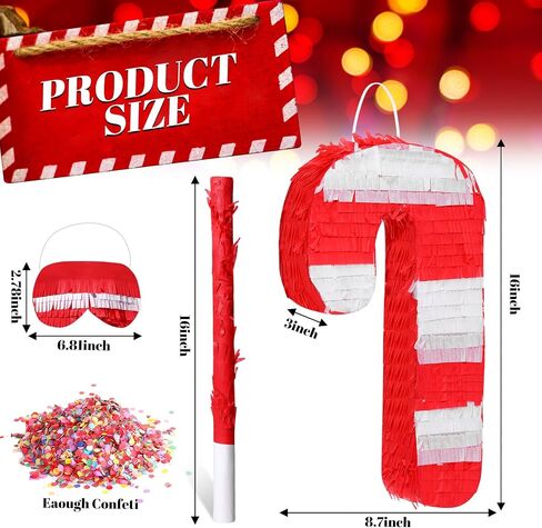Christmas Tree Pinata 16 Inch Christmas Pinata with Stick Blindfold and Confetti Pack Christmas Mexican Pinata Bundle for Boys Girls Birthday Xmas Holiday Pinata Game, As Shown in Picture in Saudi Arabia
