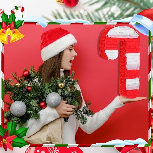 Christmas Tree Pinata 16 Inch Christmas Pinata with Stick Blindfold and Confetti Pack Christmas Mexican Pinata Bundle for Boys Girls Birthday Xmas Holiday Pinata Game, As Shown in Picture in Saudi Arabia