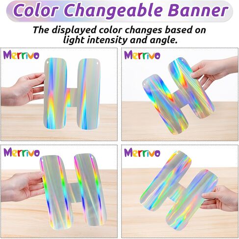 لافتة عيد ميلاد سعيد قزحية الألوان، زينة عيد ميلاد ثلاثية الأبعاد مثبتة مسبقًا بطول 9 أقدام، لافتة حفلات نابضة بالحياة مع أورورا، تأثيرات قوس قزح in Kuwait