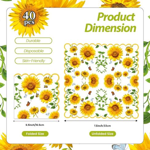 مناديل شجرة عيد الميلاد للاستعمال مرة واحدة، 40 قطعة - مناديل ورقية مربعة لعيد الميلاد مقاس 13 × 13 بوصة لتزيين طاولة العطلات ومستلزمات الحفلات (6.5 × 6.5 بوصة مطوية) in Kuwait