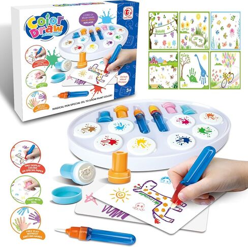 فرشاة تلوين سحرية خفيفة، أنشطة فنية للرسم خالية من الفوضى للأطفال، ألعاب للأطفال الصغار، هدية عيد الميلاد والعطلات للأطفال من سن 3 سنوات فما فوق in Kuwait