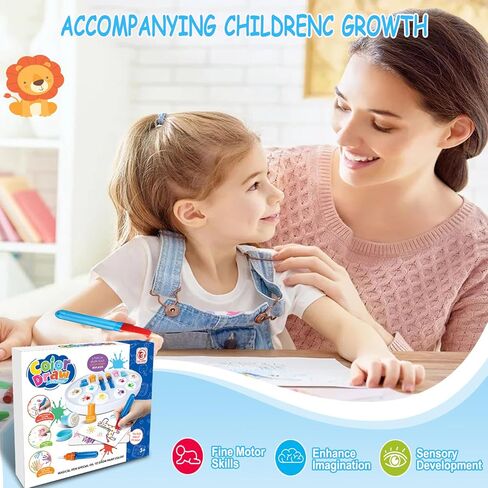 فرشاة تلوين سحرية خفيفة، أنشطة فنية للرسم خالية من الفوضى للأطفال، ألعاب للأطفال الصغار، هدية عيد الميلاد والعطلات للأطفال من سن 3 سنوات فما فوق in Kuwait