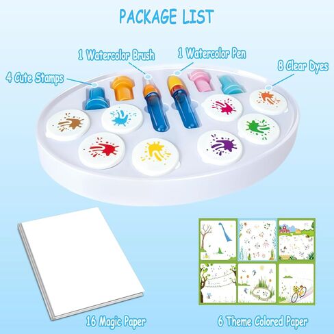 فرشاة تلوين سحرية خفيفة، أنشطة فنية للرسم خالية من الفوضى للأطفال، ألعاب للأطفال الصغار، هدية عيد الميلاد والعطلات للأطفال من سن 3 سنوات فما فوق in Kuwait