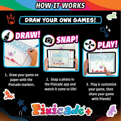Abacus Brands Pixicade+ - Draw Your Own Video Game Maker, Kids Gift Ages 6+ in Kuwait
