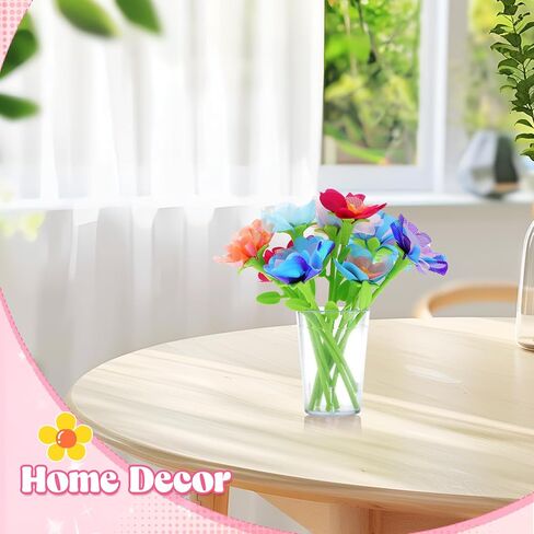 hunfur diy النسيج زهرة باقة الحرفية عدة للفتيات الذين تتراوح أعمارهم بين 3-5 4-8، وبناء لعبة صنع الزهور الخاصة بك، والفنون والحرف اليدوية للأطفال 3 4 5 6 7 8 سنوات هدية عيد ميلاد، النشاط التعليمي ما قبل المدرسة in Kuwait