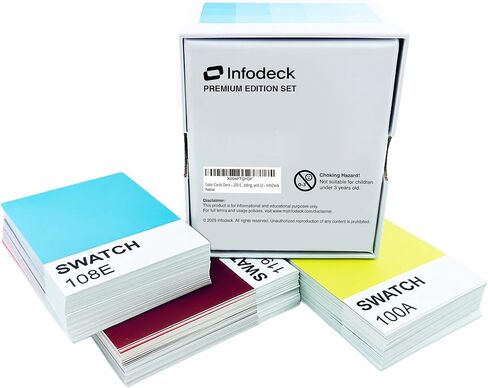 Color Cards Deck – 200 Essential Color Cube Cards for Artists & Designers │ Color Palette Swatch Reference Set for Art, Design, Branding, and UI │ Glossy Laminated │ Infodeck in Saudi Arabia