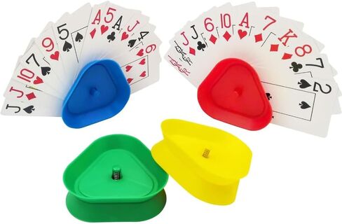 4 Pack 4 Colors Card Stock Triangle Shaped Hands Free Poker Holder Tray for Game Decks in Saudi Arabia