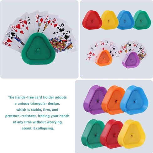4 Pack 4 Colors Card Stock Triangle Shaped Hands Free Poker Holder Tray for Game Decks in Saudi Arabia