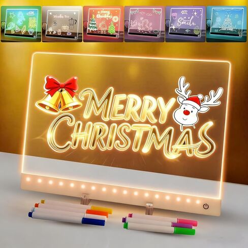 لوحة ملاحظات LED بألوان، لوح رسم LED قابل لإعادة الشحن مقاس 13.8 بوصة × 10 بوصة، 5 أوضاع و7 ألوان، لوحات رسم مضيئة in Kuwait